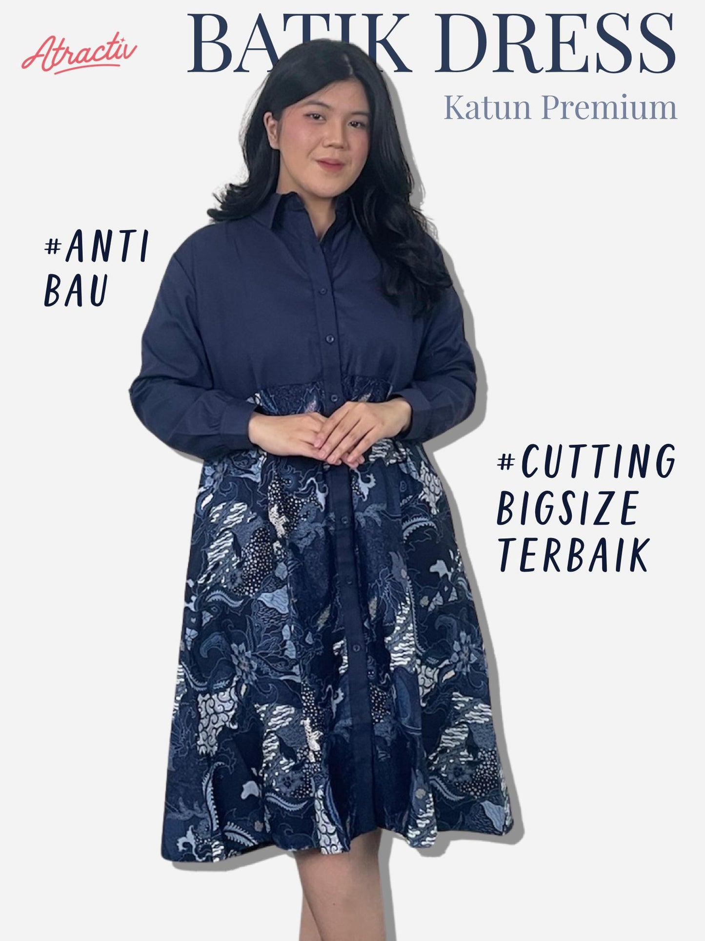 Dress Batik Lengan Panjang Sena ATRACTIV - Atractiv Big Size Label