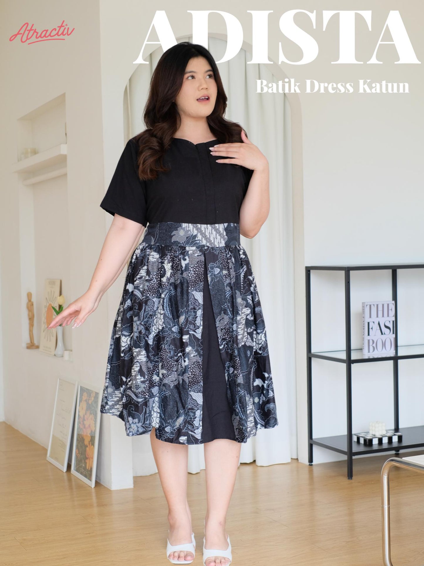 Dress Batik- Midi Adista Kumbang ATRACTIV - Atractiv Big Size Label