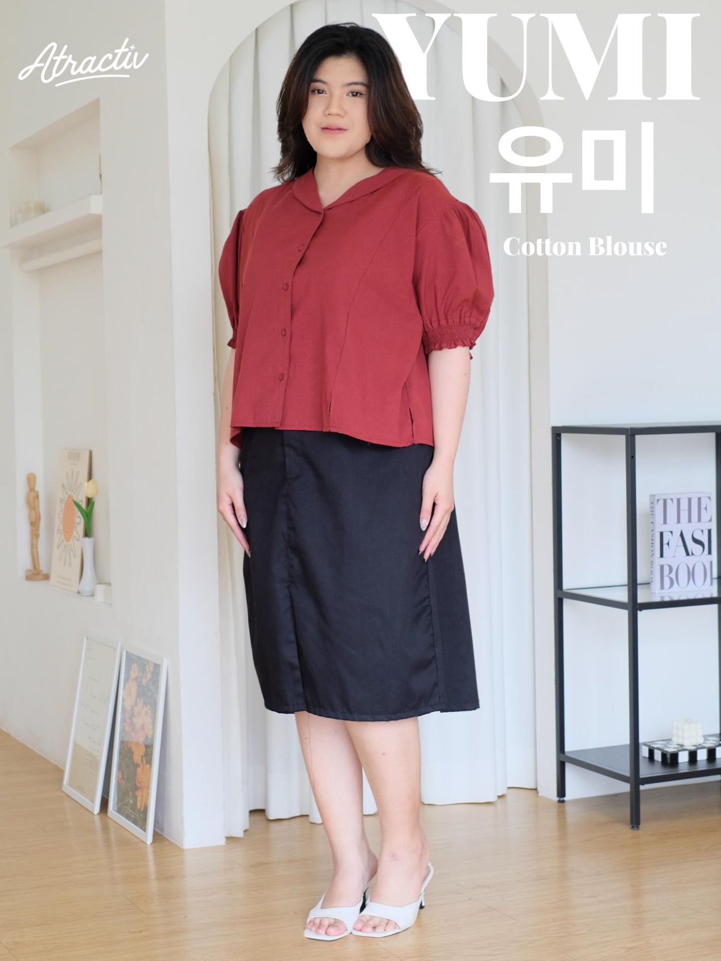 Blouse Yumi Maroon ATRACTIV - Atractiv Big Size Label