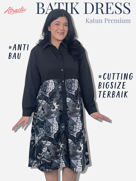 Dress Batik Lengan Panjang Kumbang ATRACTIV - Atractiv Big Size Label
