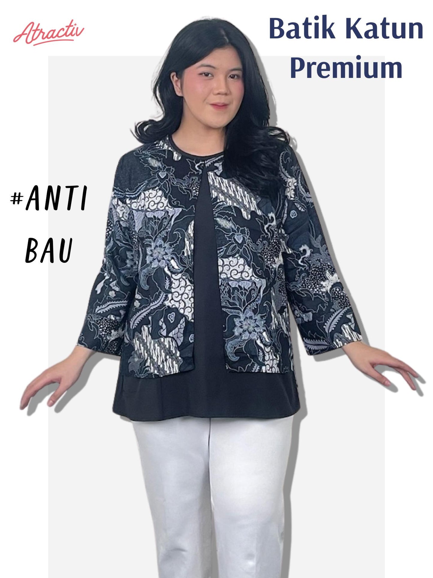 Batik Layer Lengan Panjang Kumbang ATRACTIV - Atractiv Big Size Label