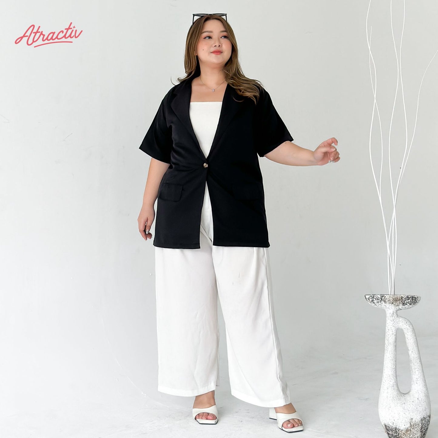 Blazer Jess Semi Formal Hitam ATRACTIV - Atractiv Big Size Label