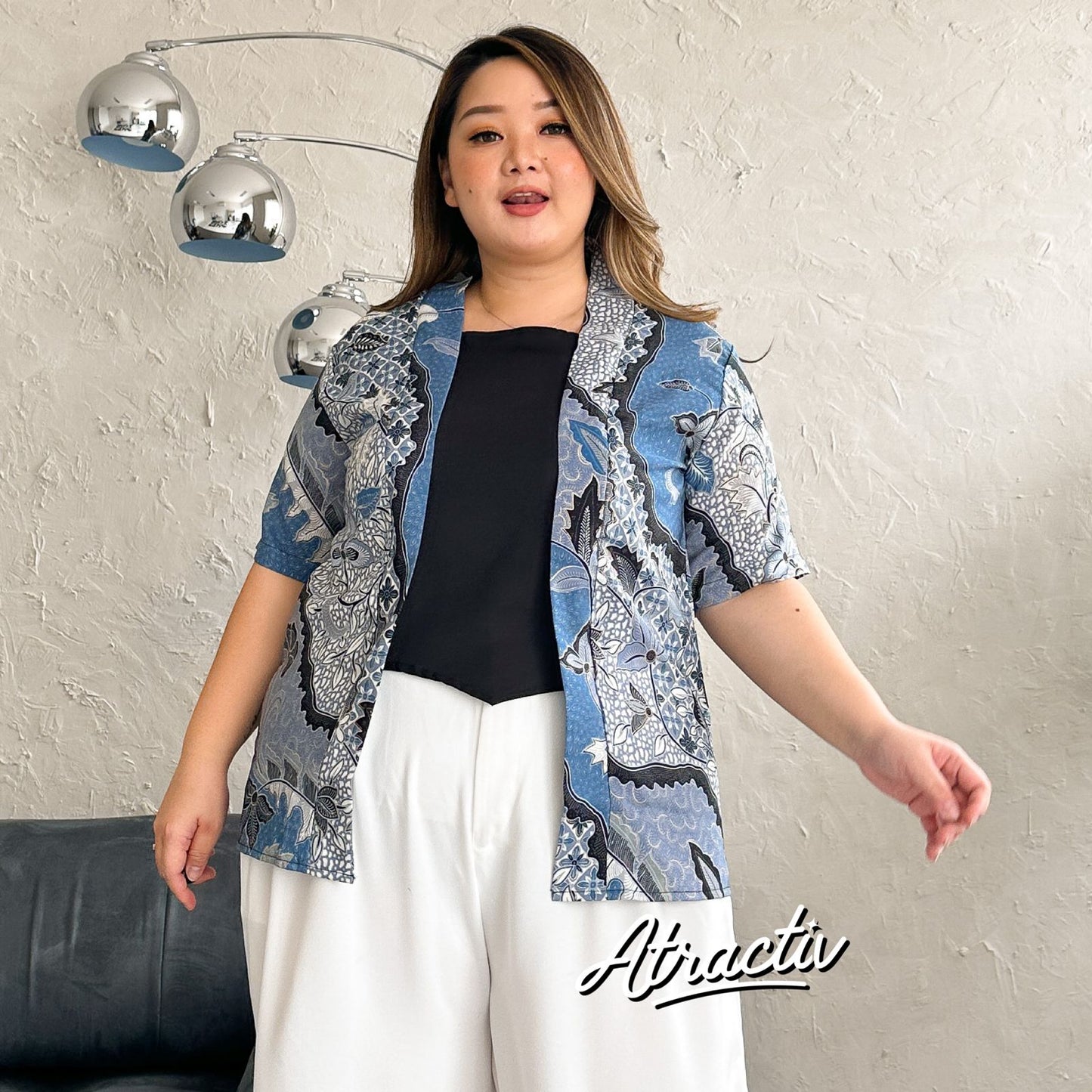 Batik Tanza Biru ATRACTIV - Atractiv Big Size Label