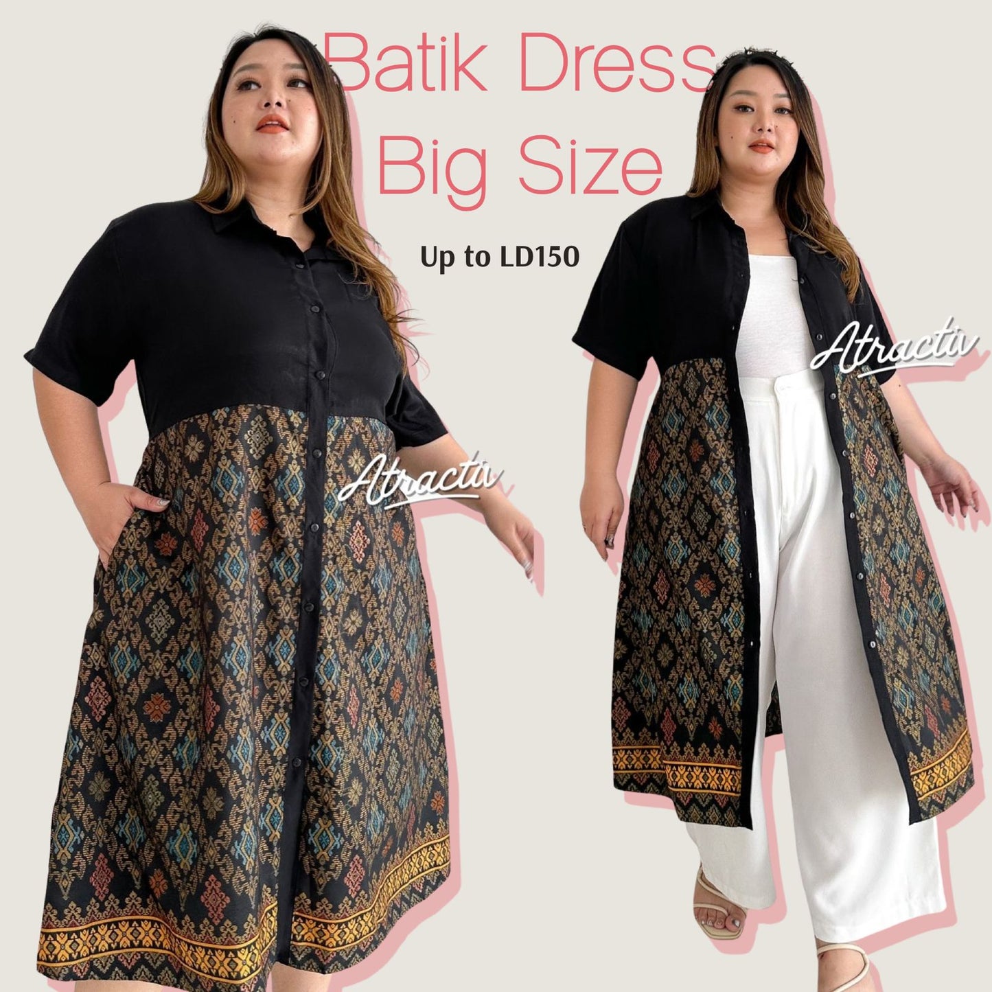 Dress Batik Lengan Pendek Diamond ATRACTIV - Atractiv Big Size Label