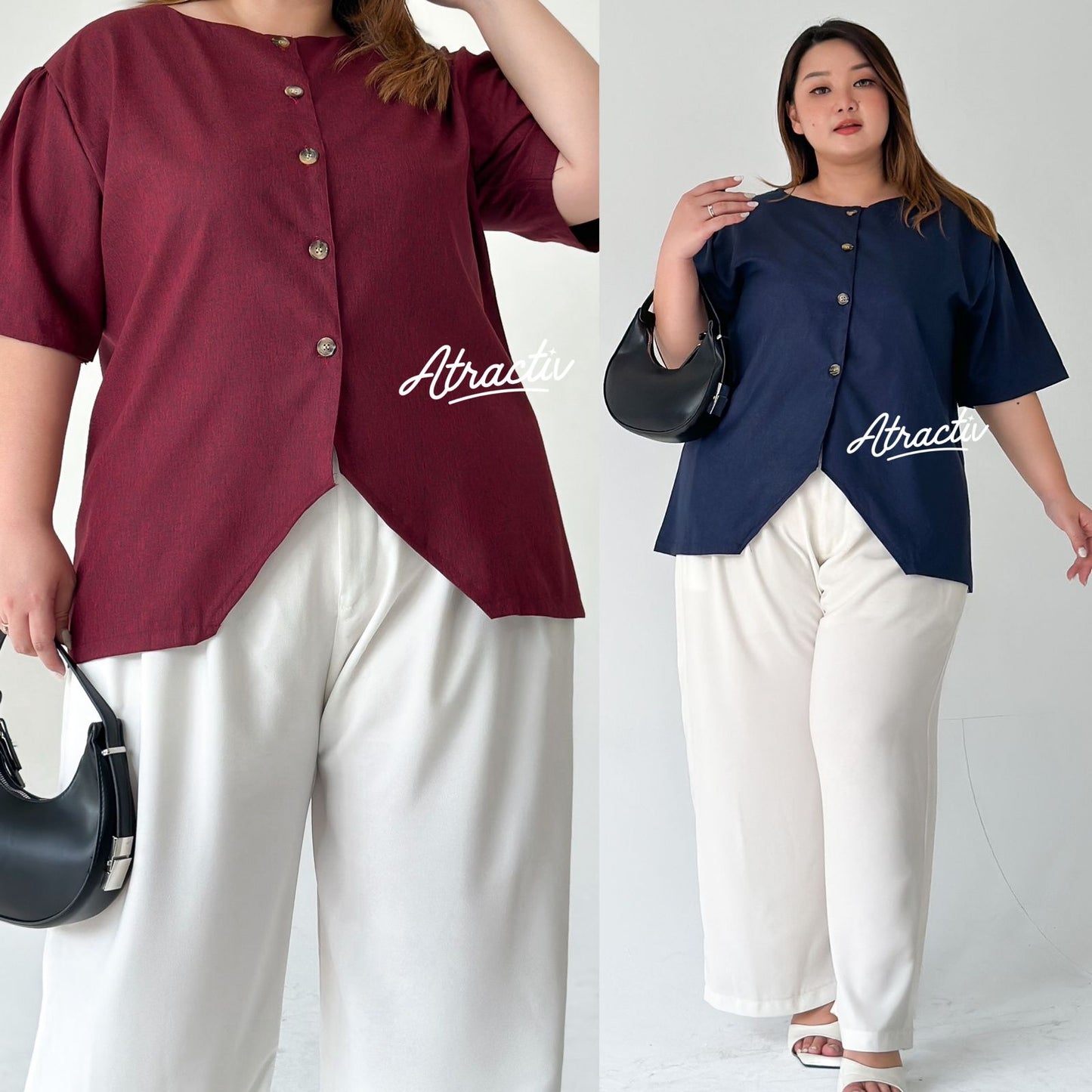 Blouse Maddy Navy ATRACTIV - Atractiv Big Size Label