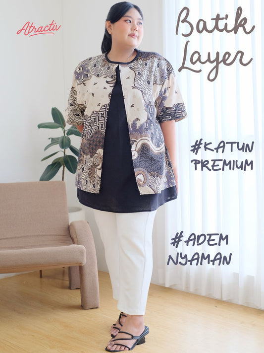 Batik Layer Lengan Pendek ATRACTIV