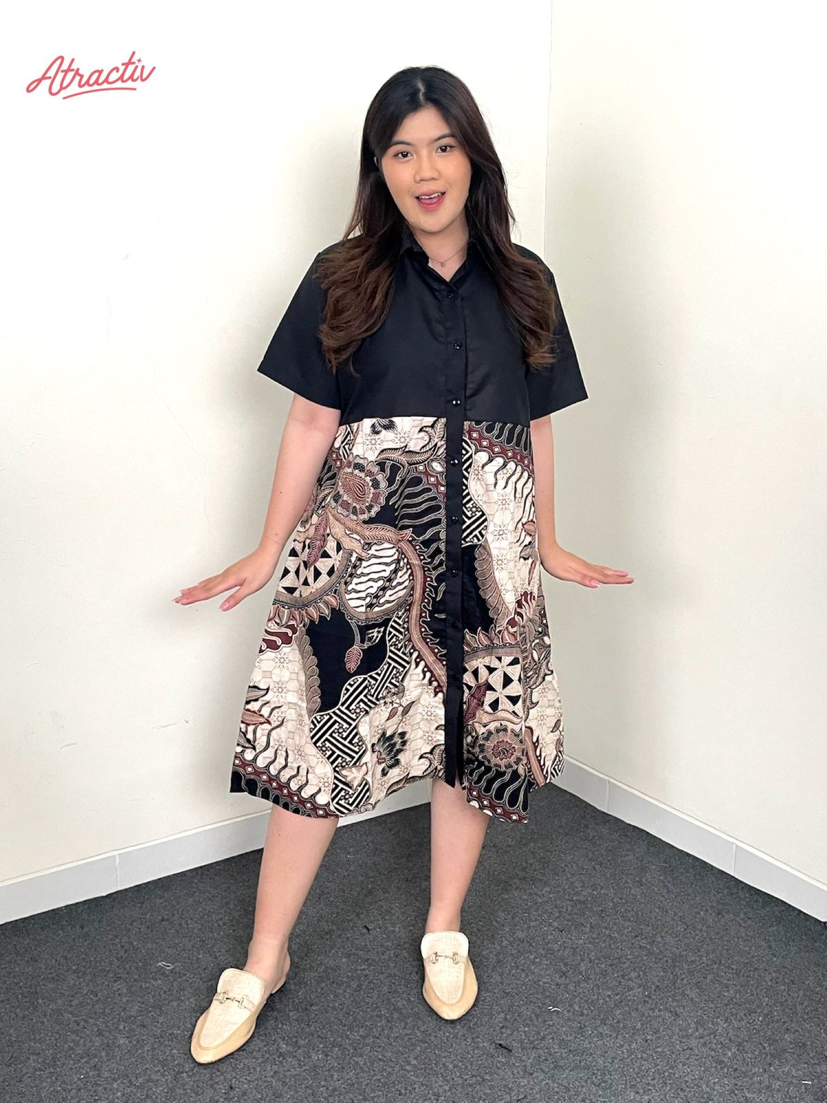 Dress Batik Lengan Pendek Dara ATRACTIV - Atractiv Big Size Label