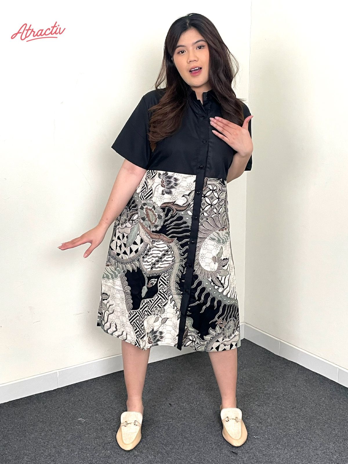 Dress Batik Lengan Pendek Viola ATRACTIV - Atractiv Big Size Label