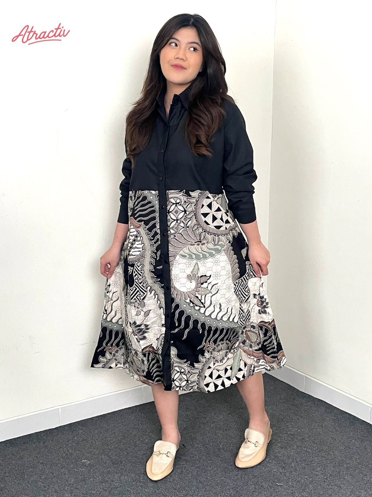 Dress Batik Lengan Panjang Viola ATRACTIV - Atractiv Big Size Label