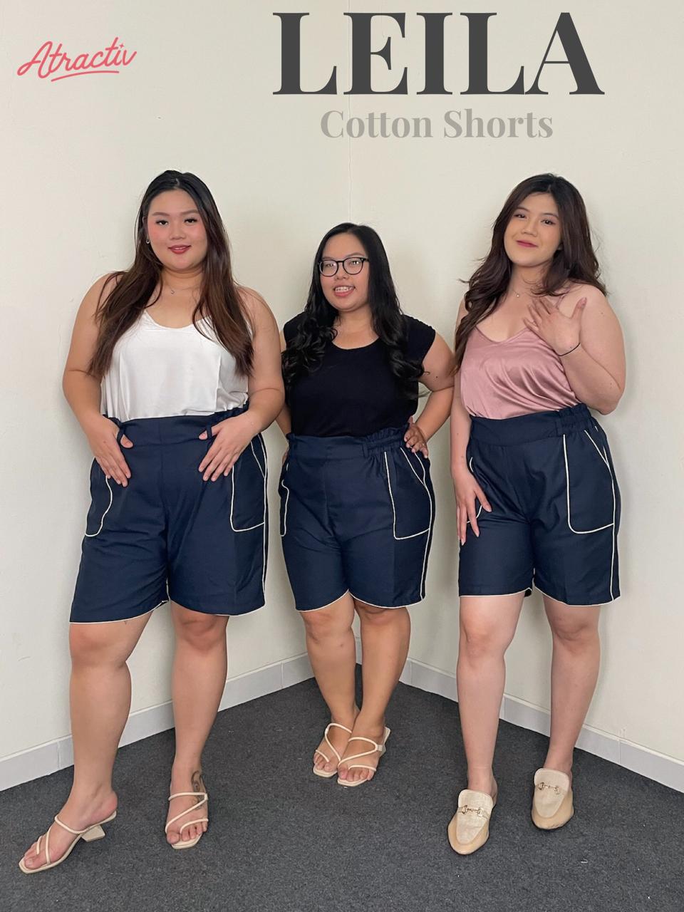 Celana Pendek Leila Navy ATRACTIV - Atractiv Big Size Label