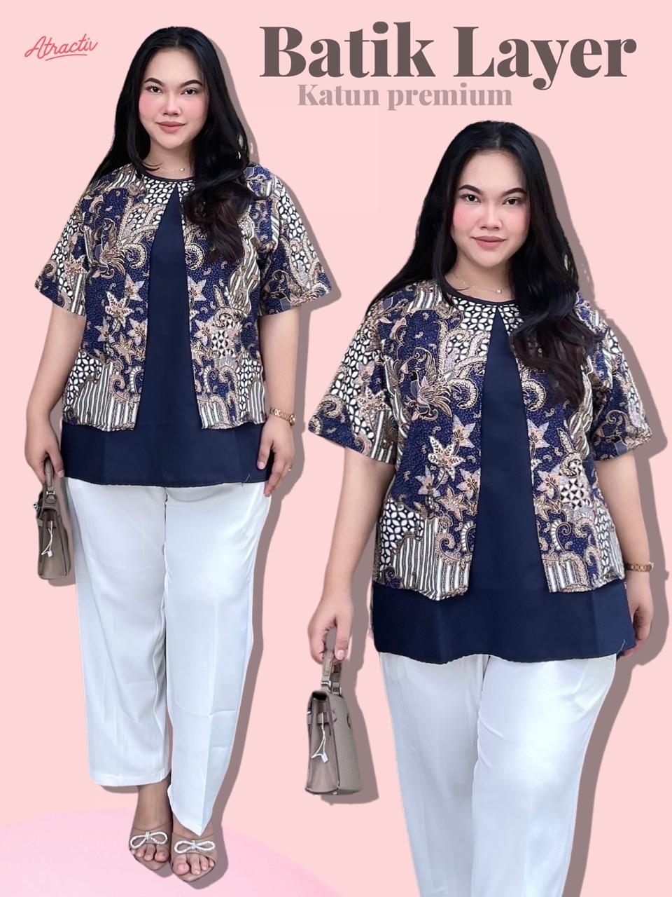 Batik Layer Lengan Pendek Ayu ATRACTIV - Atractiv Big Size Label