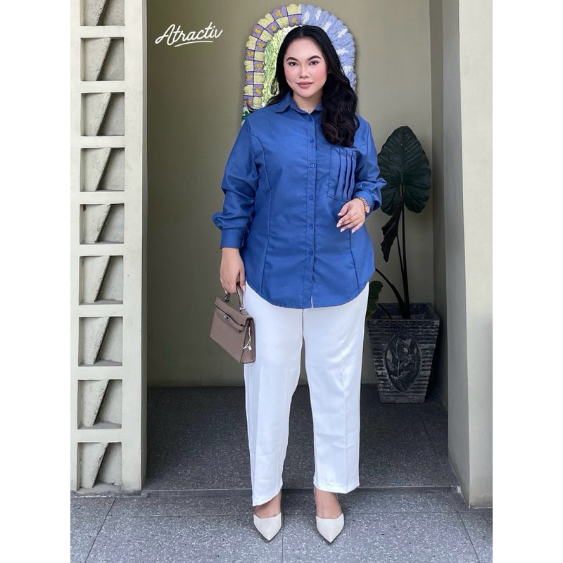 Blouse Tasha Denim ATRACTIV - Atractiv Big Size Label