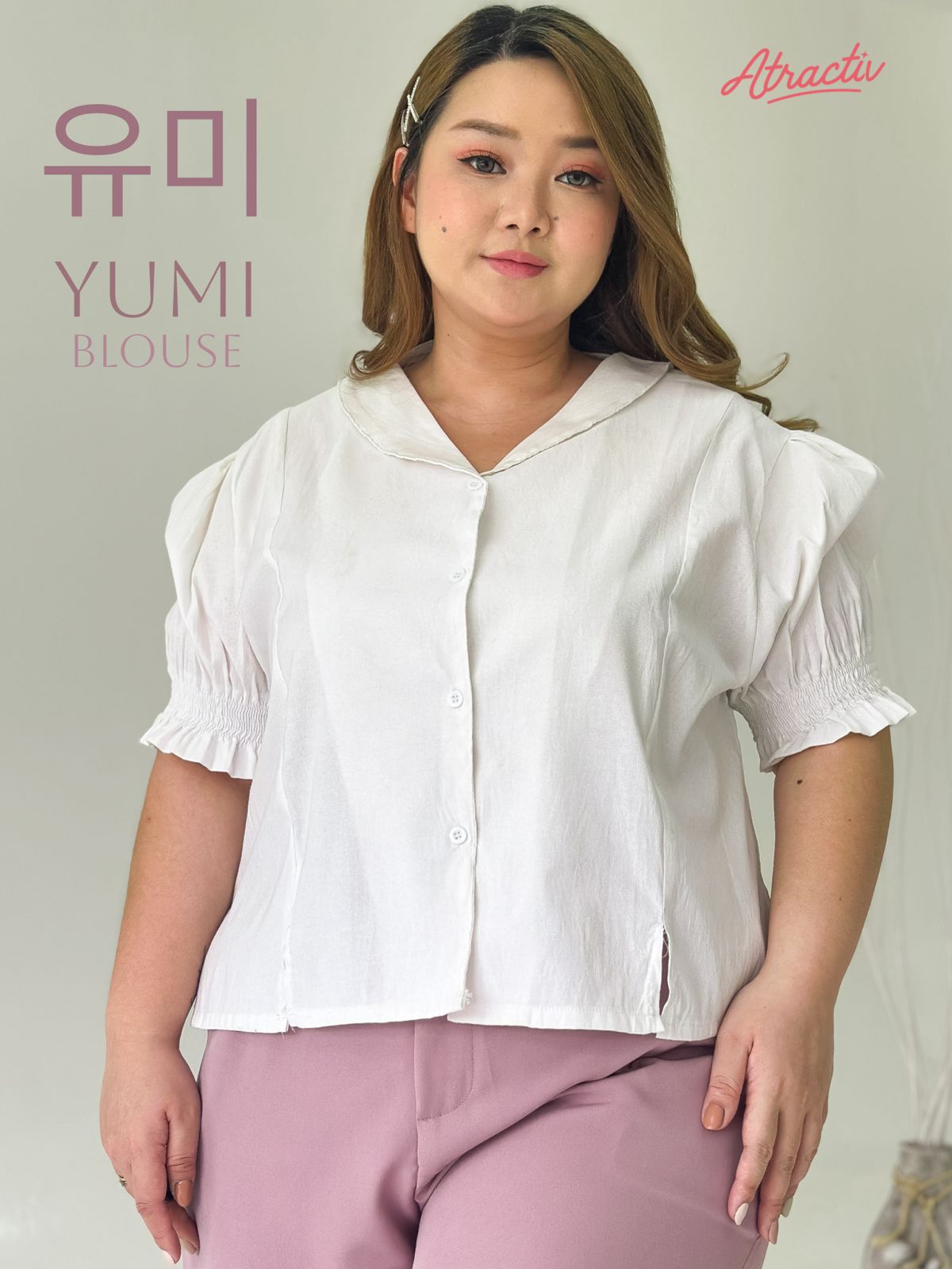 Blouse Yumi Putih ATRACTIV - Atractiv Big Size Label