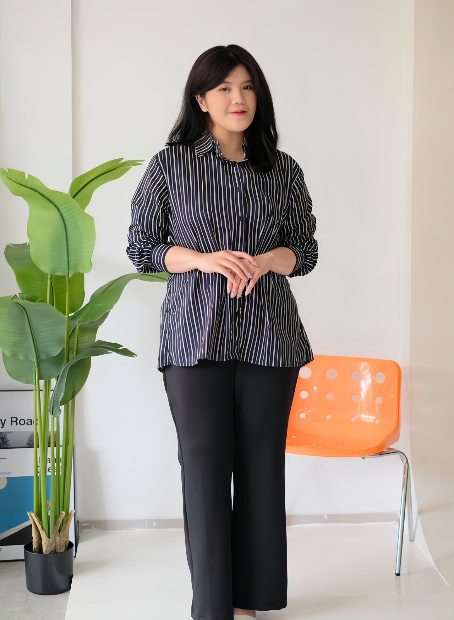 Kemeja Salur Lengan Panjang ATRACTIV