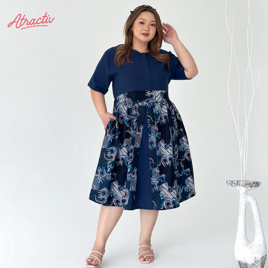 Dress Batik Adista Navy ATRACTIV