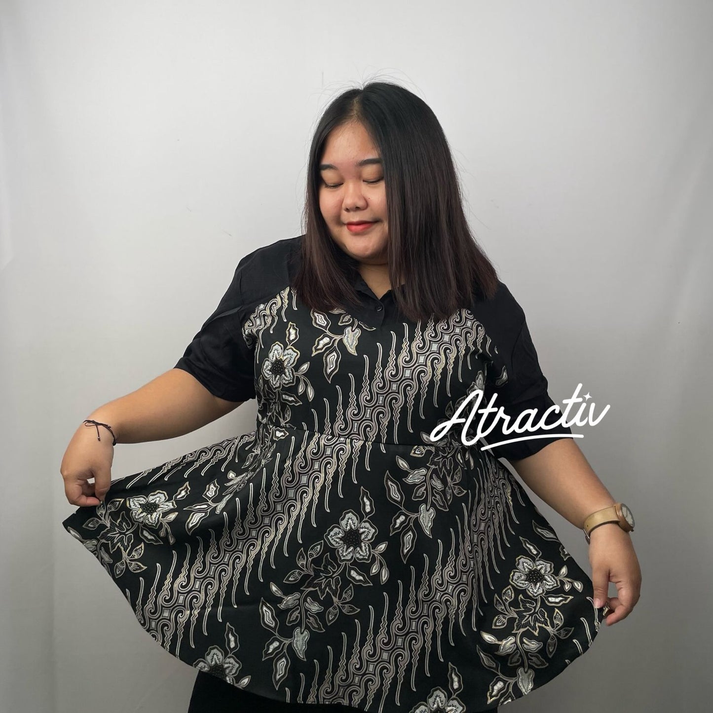 Batik Peplum Lengan Pendek Atractiv