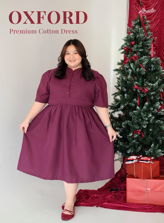 Dress Midi Oxford Burgundy ATRACTIV
