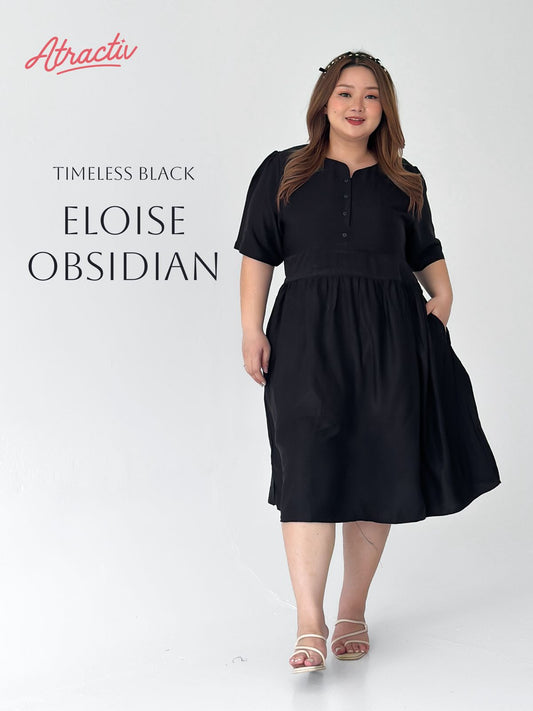 Dress Midi Eloise Hitam ATRACTIV