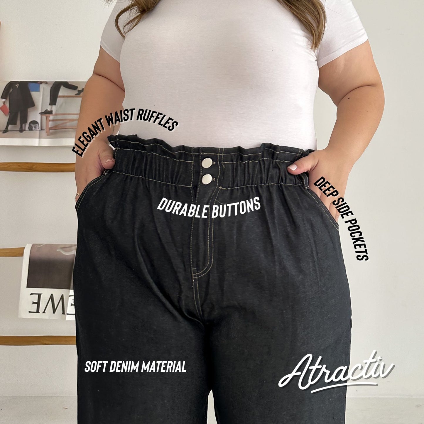 Celana Jeans Edith Hitam ATRACTIV