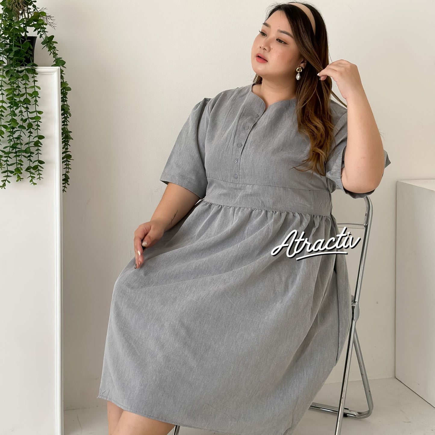 Dress Midi Oxford Grey ATRACTIV