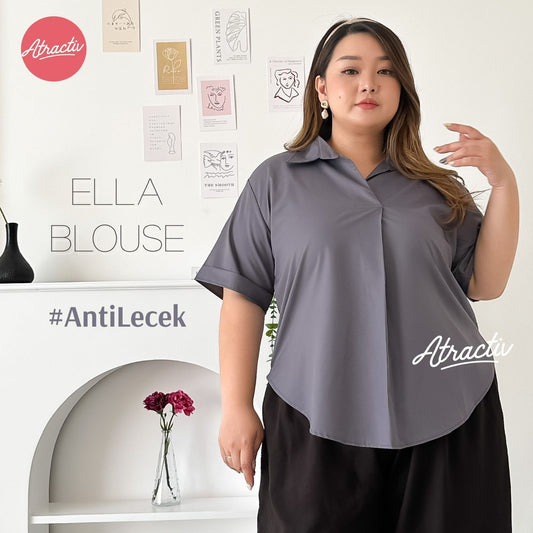 Blouse Lengan Pendek Ella Grey ATRACTIV