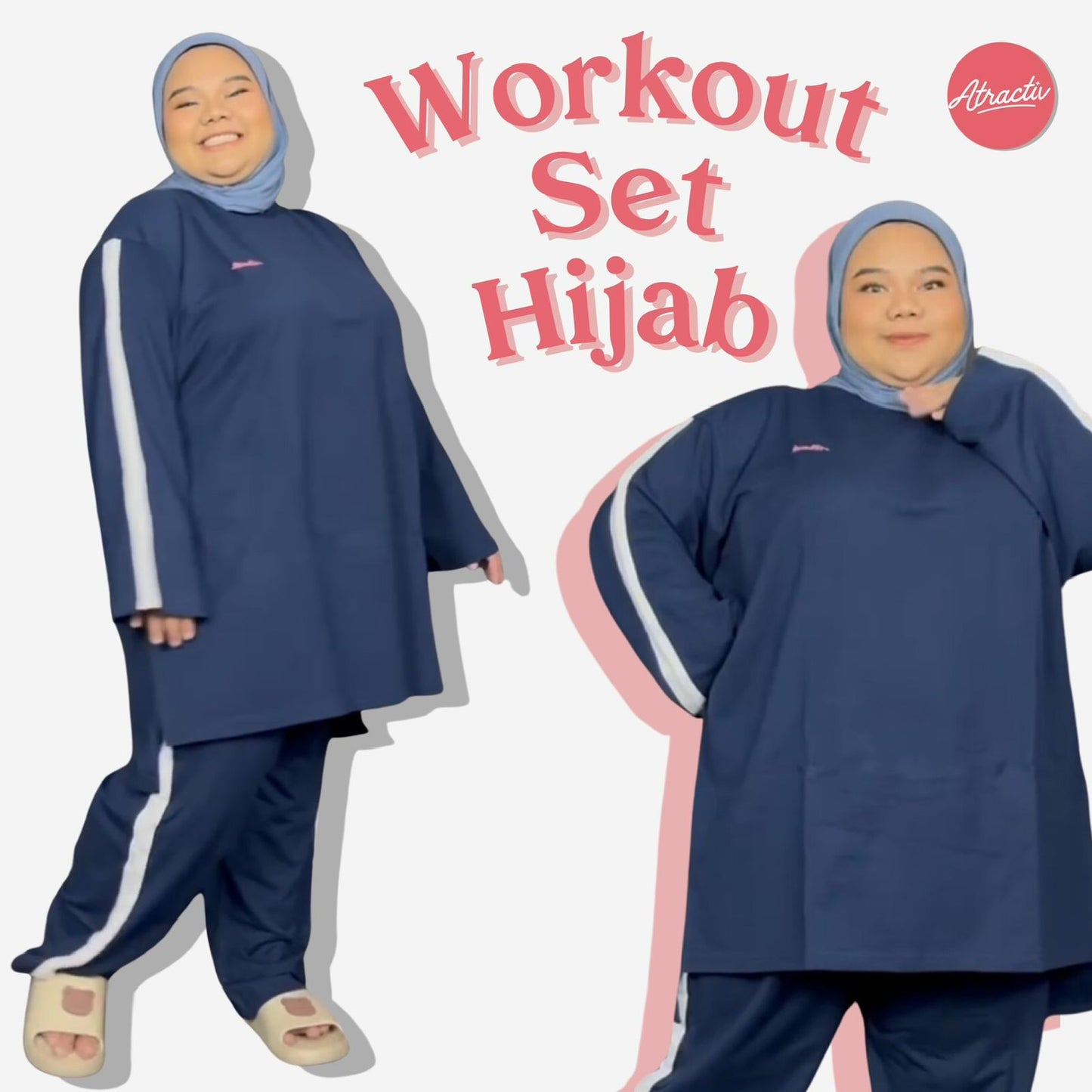 Set Olahraga Lengan Panjang Navy ATRACTIV