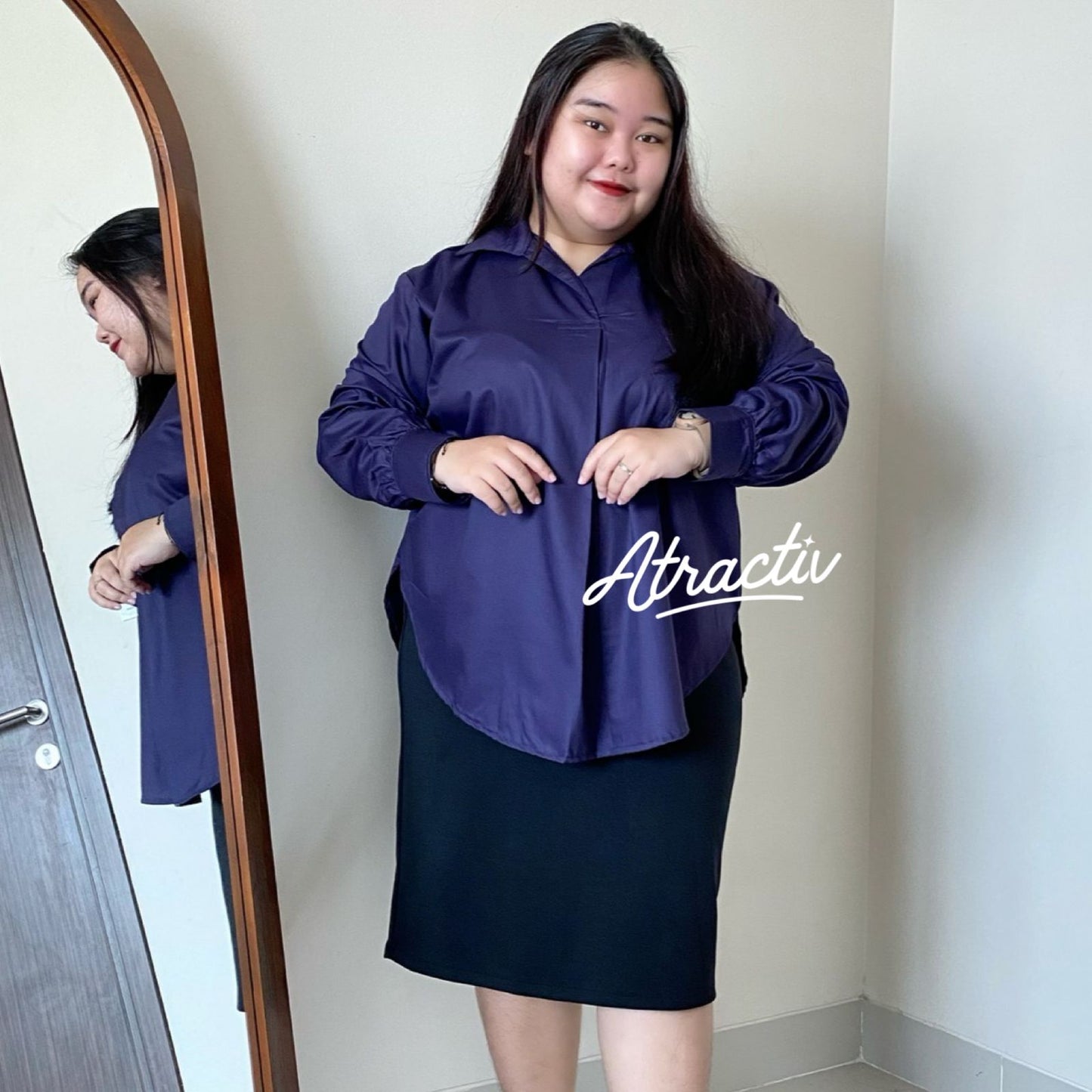 Blouse Lengan Panjang Emma Purple ATRACTIV