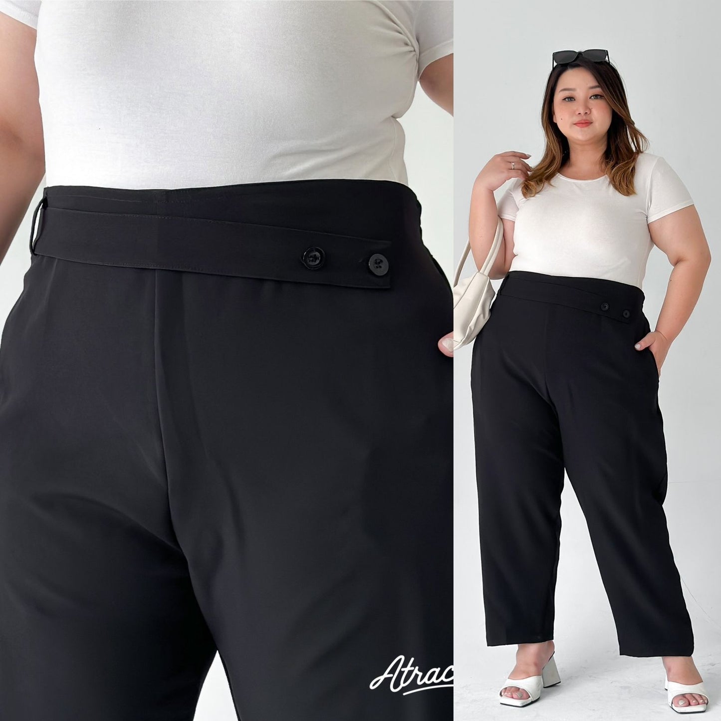 Celana Highwaist Valerie Hitam ATRACTIV