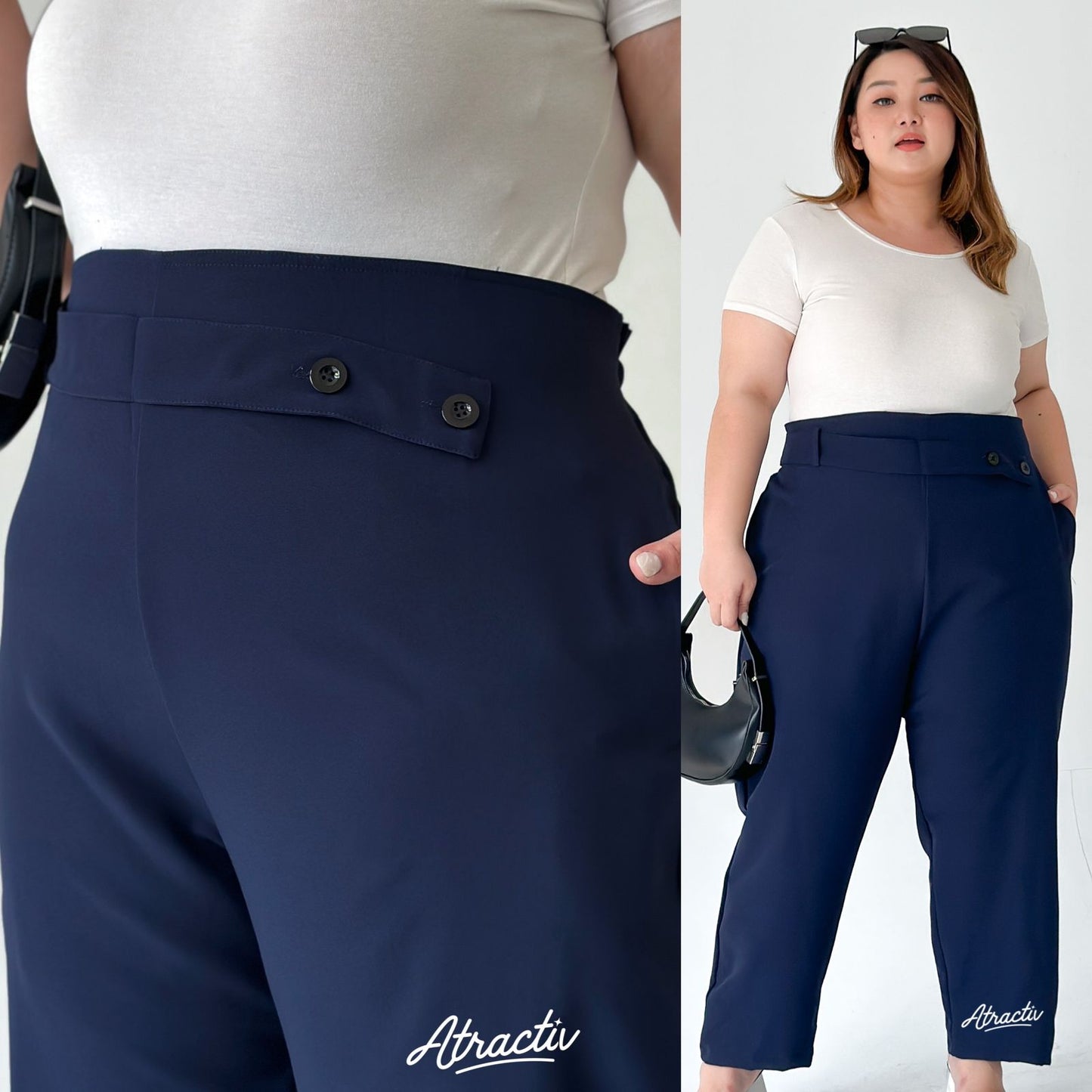 Celana Highwaist Valerie Navy ATRACTIV