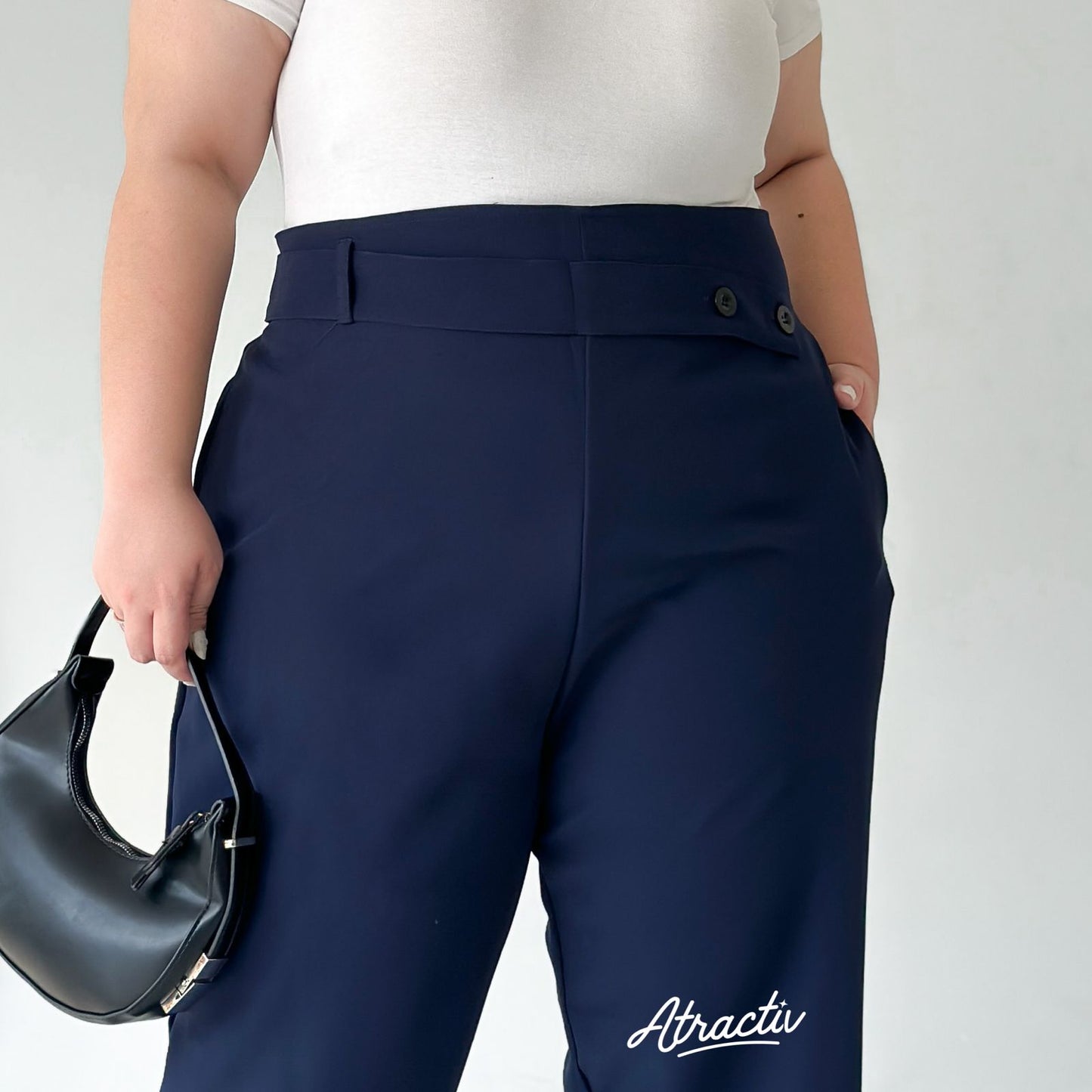 Celana Highwaist Valerie Navy ATRACTIV