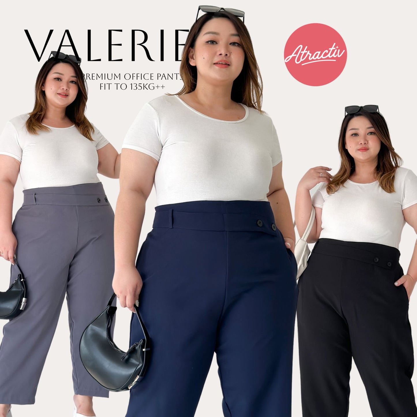 Celana Highwaist Valerie Hitam ATRACTIV