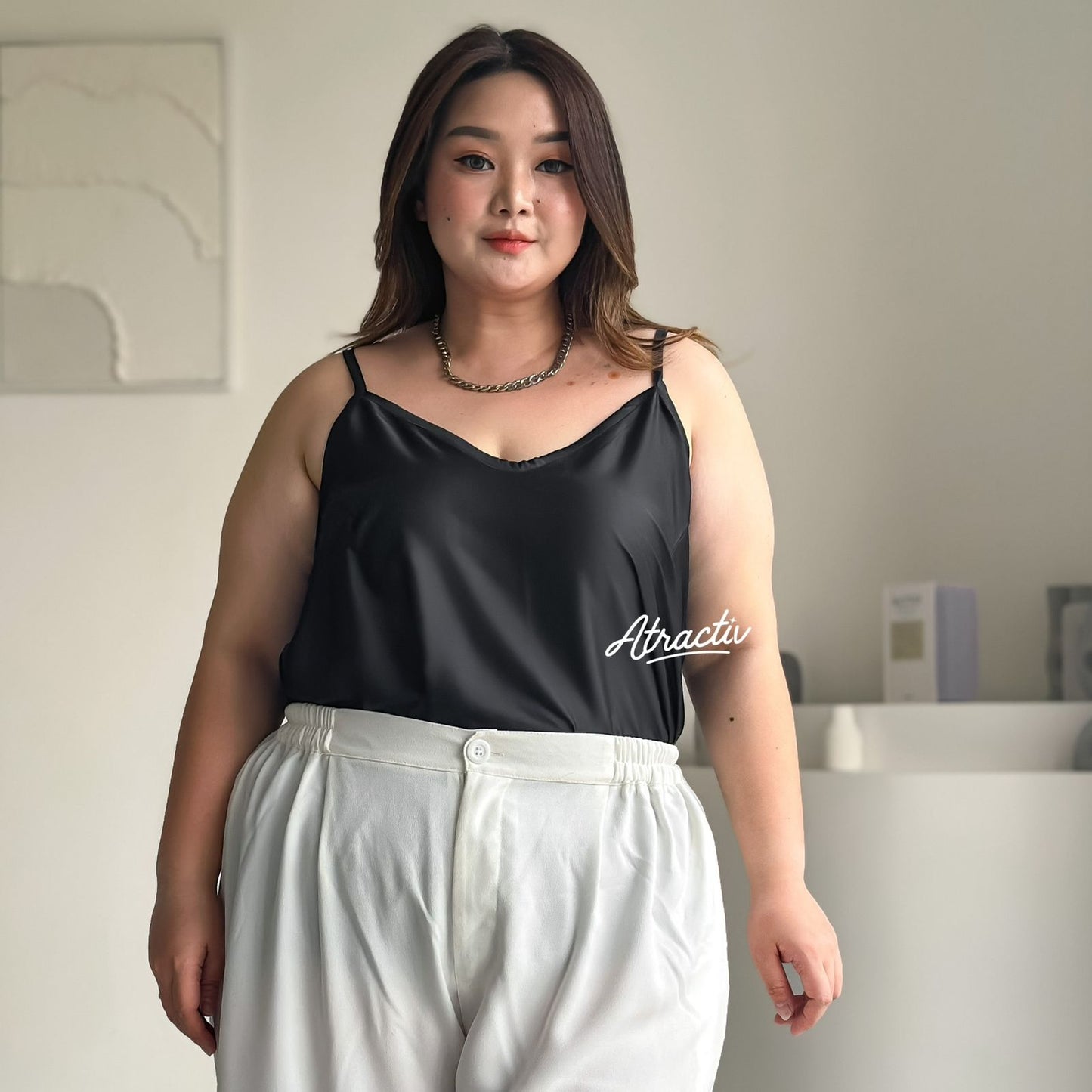 Tanktop Panjang Flare Hitam ATRACTIV