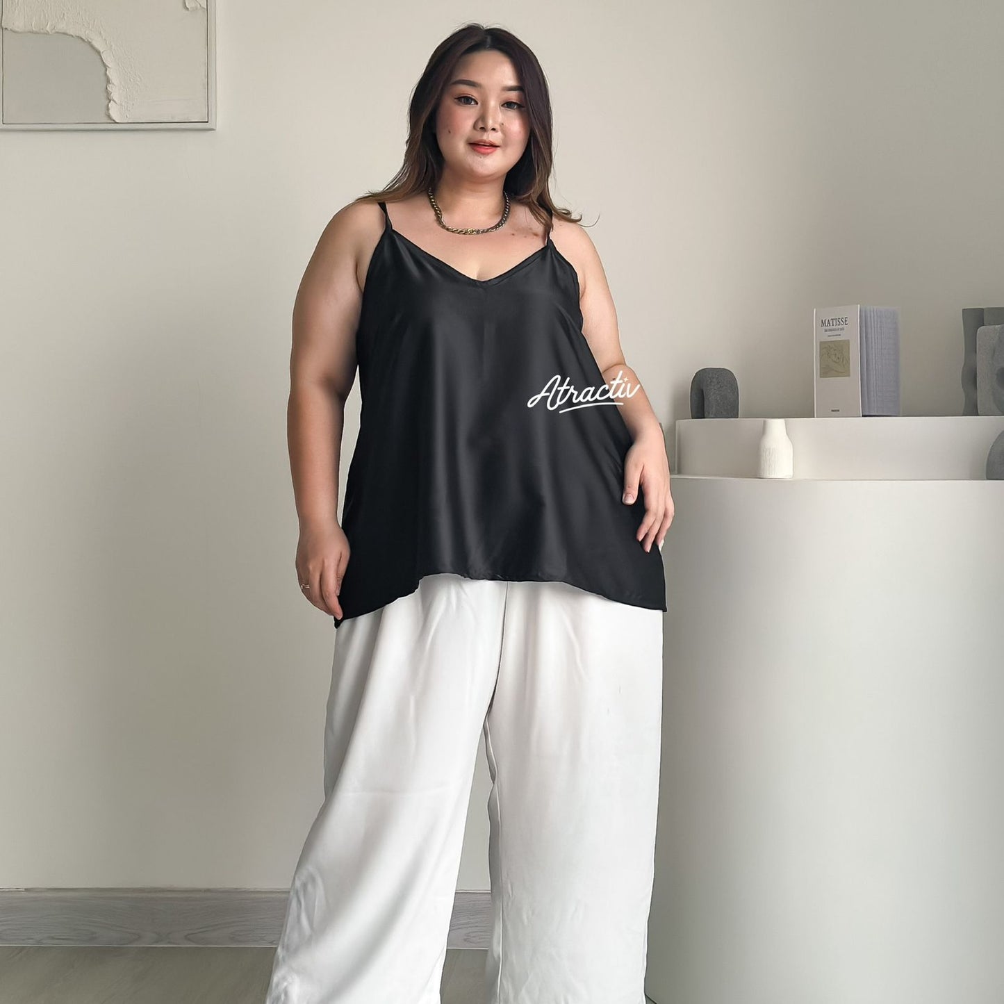 Tanktop Panjang Flare Hitam ATRACTIV