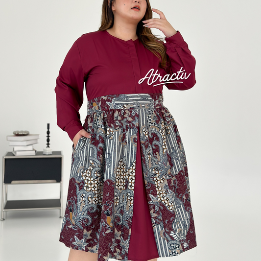 Dress Batik Adistira Maroon ATRACTIV