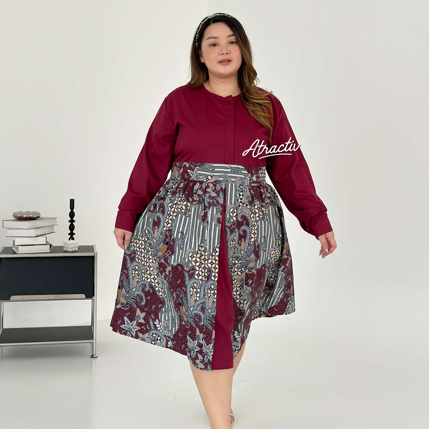 Dress Batik Adistira Maroon ATRACTIV