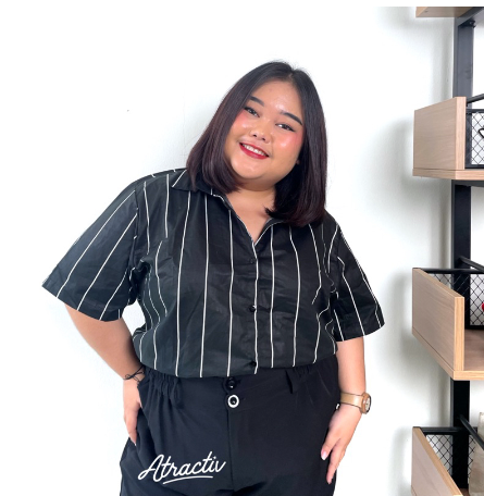 Kemeja Alexa Salur Stripe Atractiv