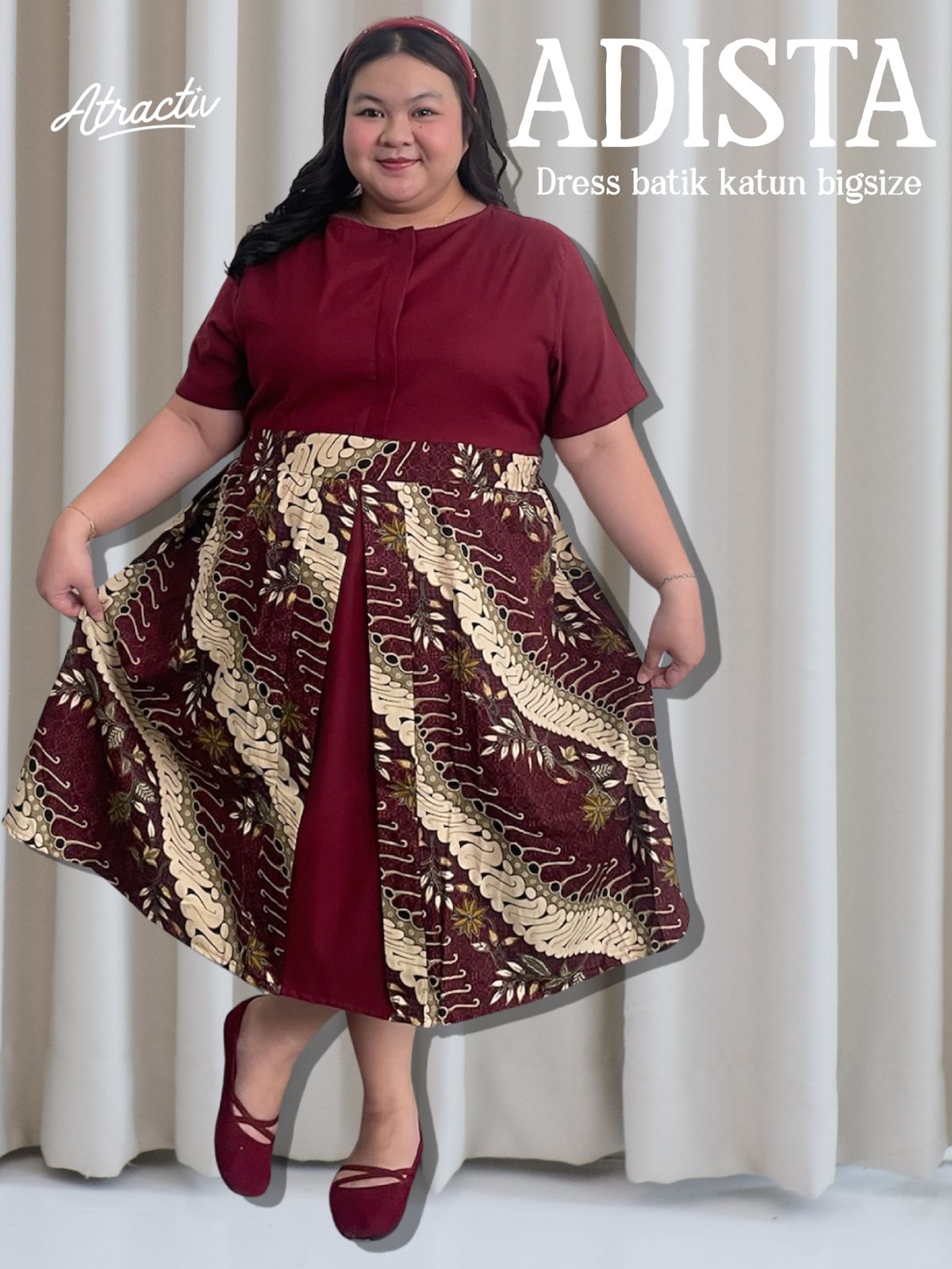 Dress Batik- Midi Adista Ruby ATRACTIV