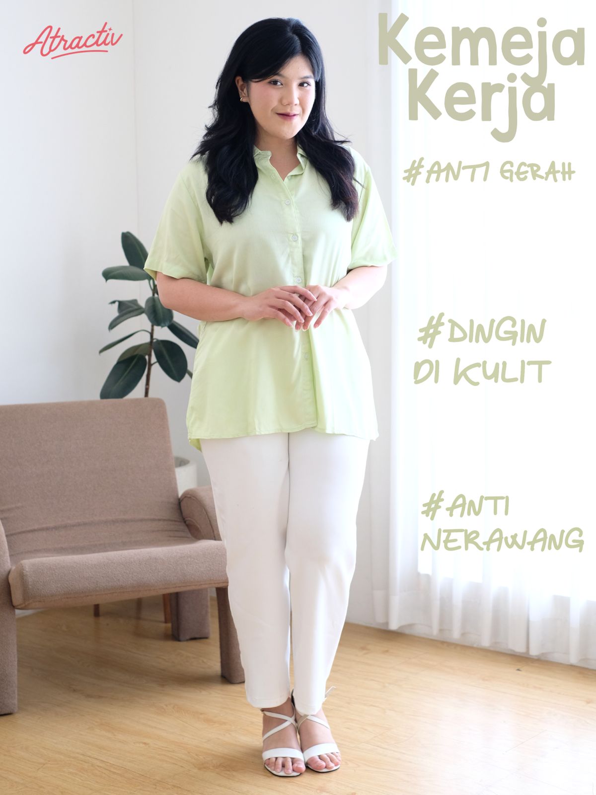 Kemeja Rayon Lengan Pendek ATRACTIV