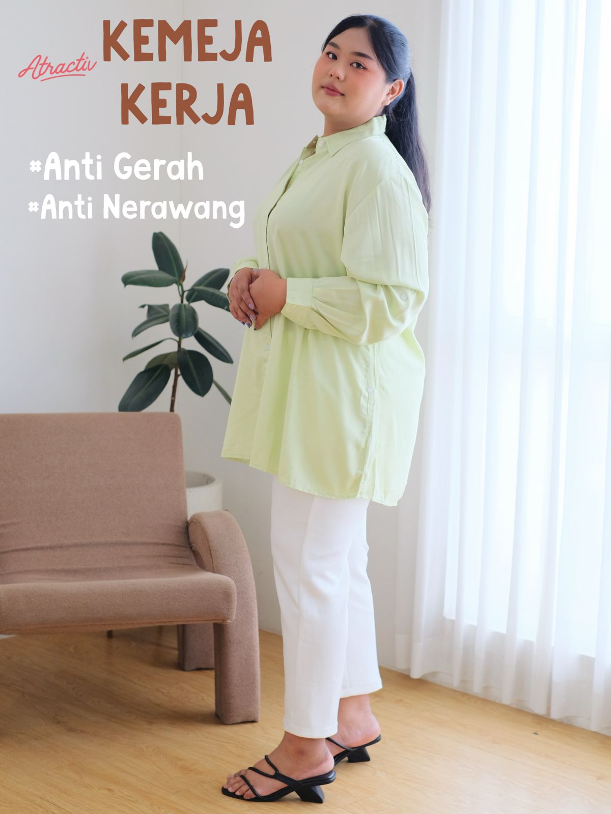 Kemeja Rayon Lengan Panjang ATRACTIV