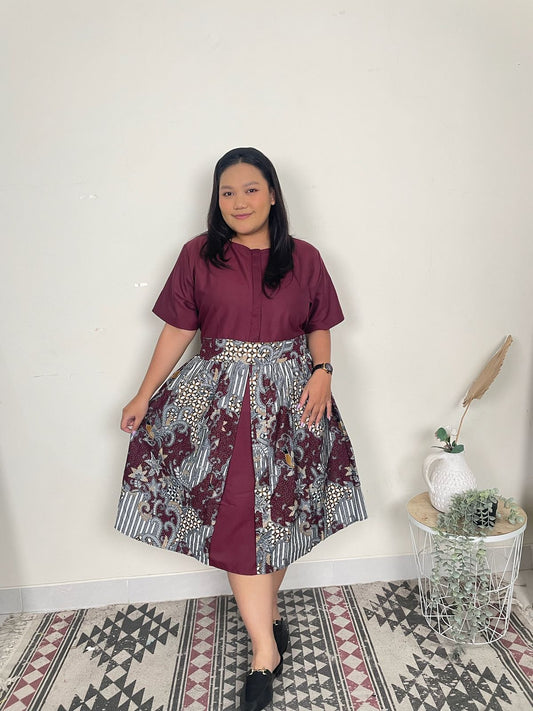 Dress Batik Adista Maroon ATRACTIV