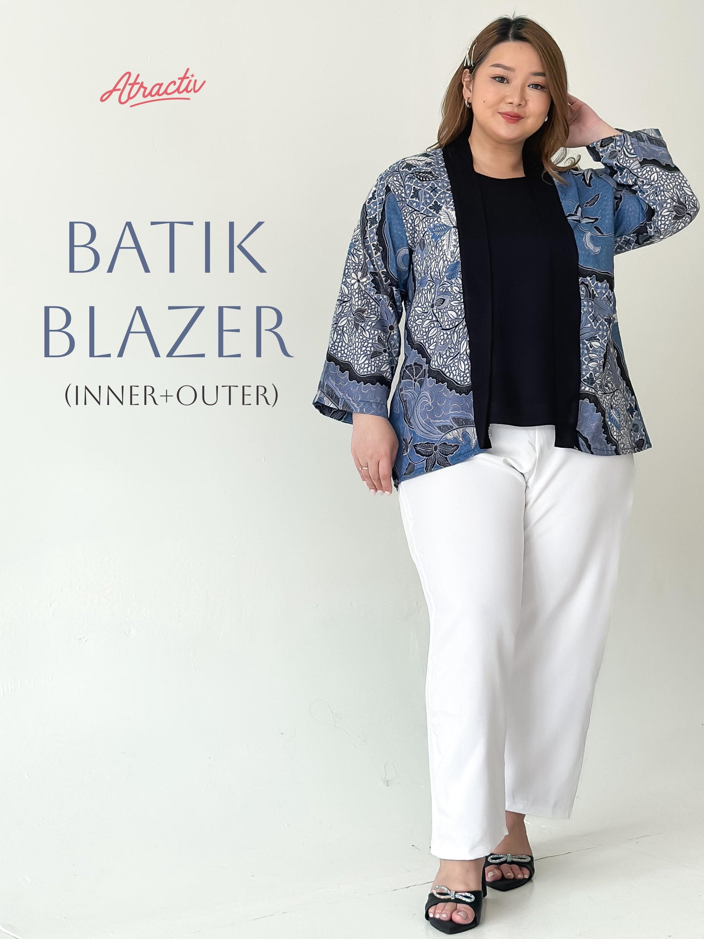 Blazer Batik Biru ATRACTIV