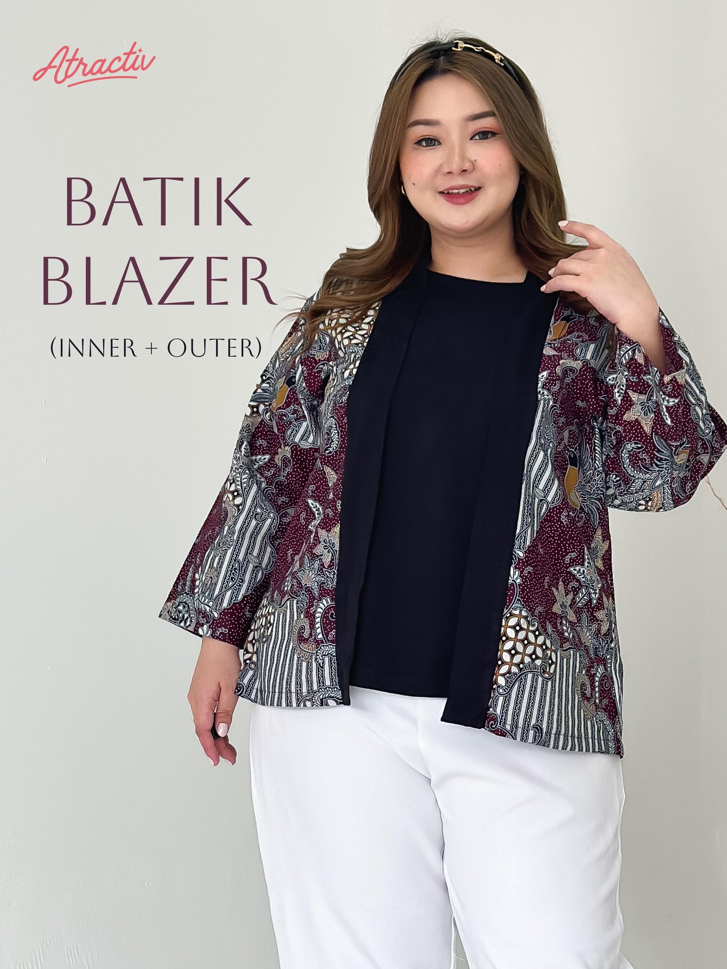 Blazer Batik Maroon ATRACTIV