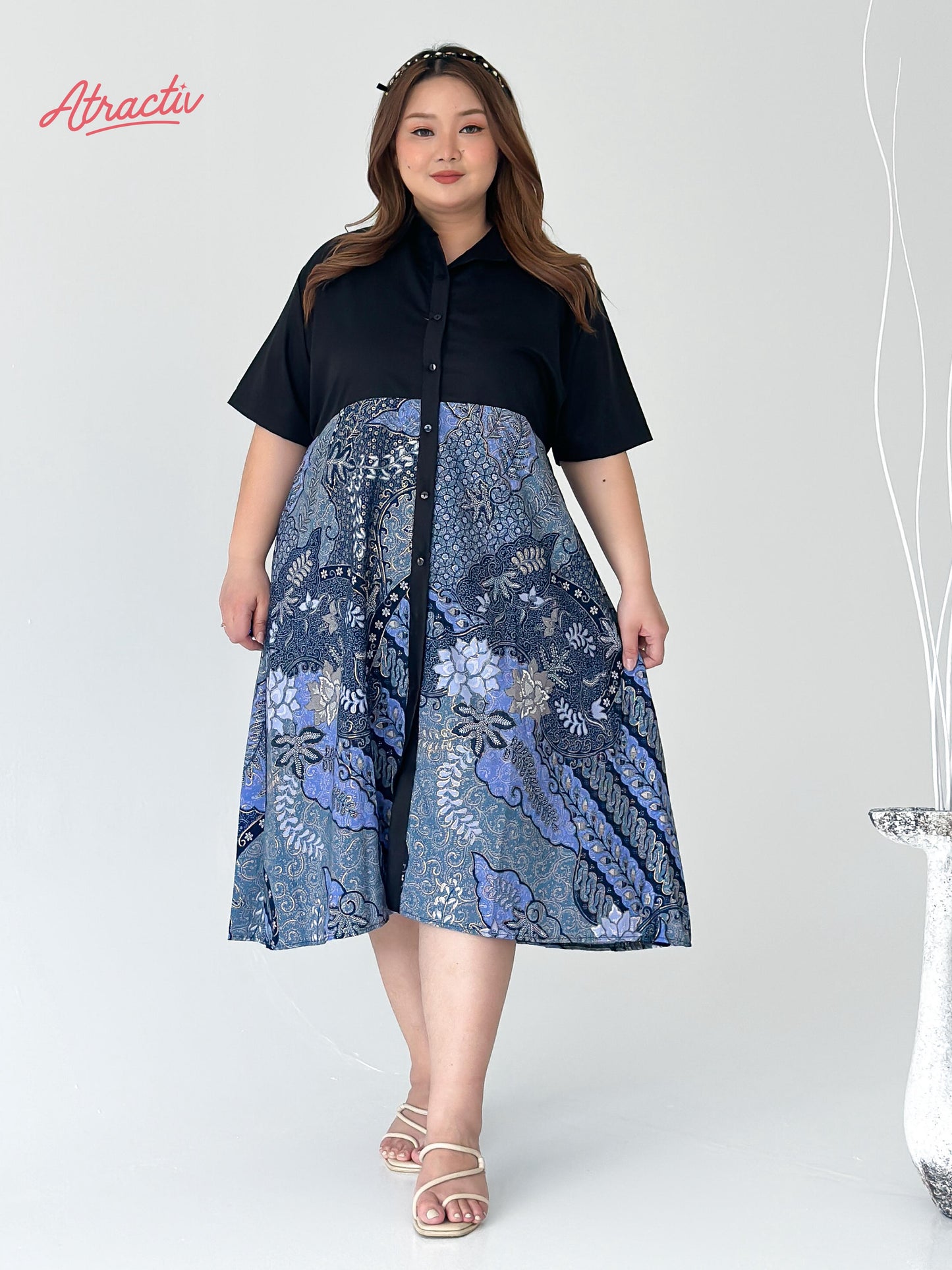 Dress Batik Lengan Pendek Topas ATRACTIV