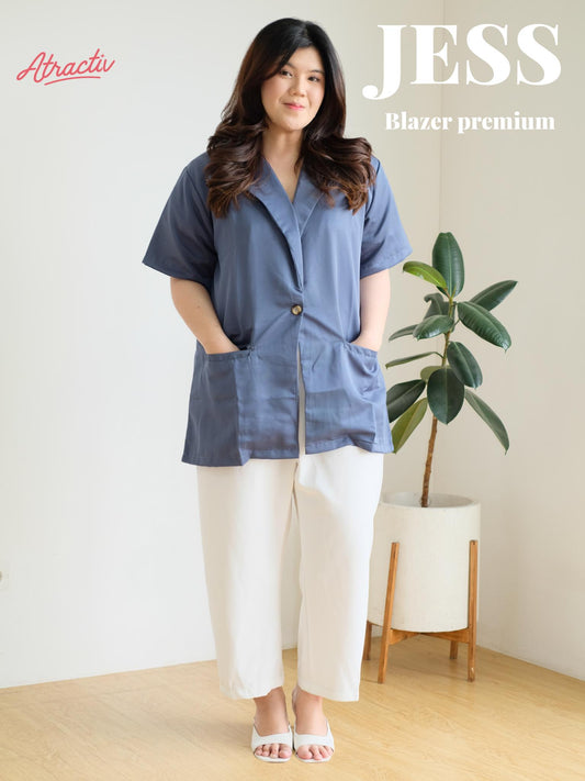 Blazer Jess Semi Formal Biru  ATRACTIV