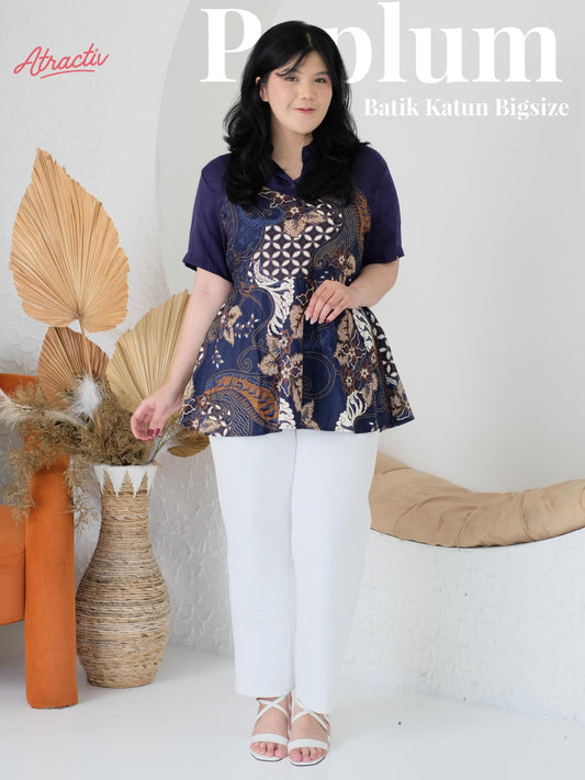 Batik Peplum Lengan Pendek Atractiv