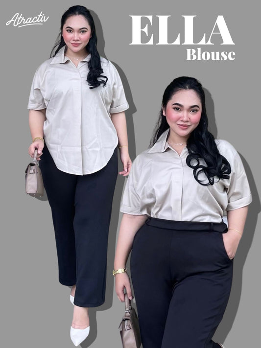 Blouse Lengan Pendek Ella Nude ATRACTIV