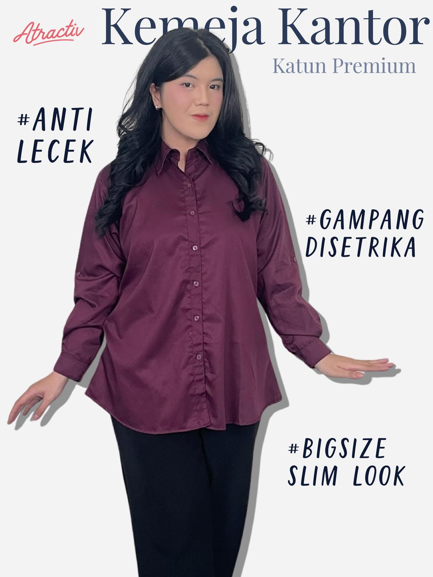 Kemeja Anti Lecek Atractiv ( Warna Baru )
