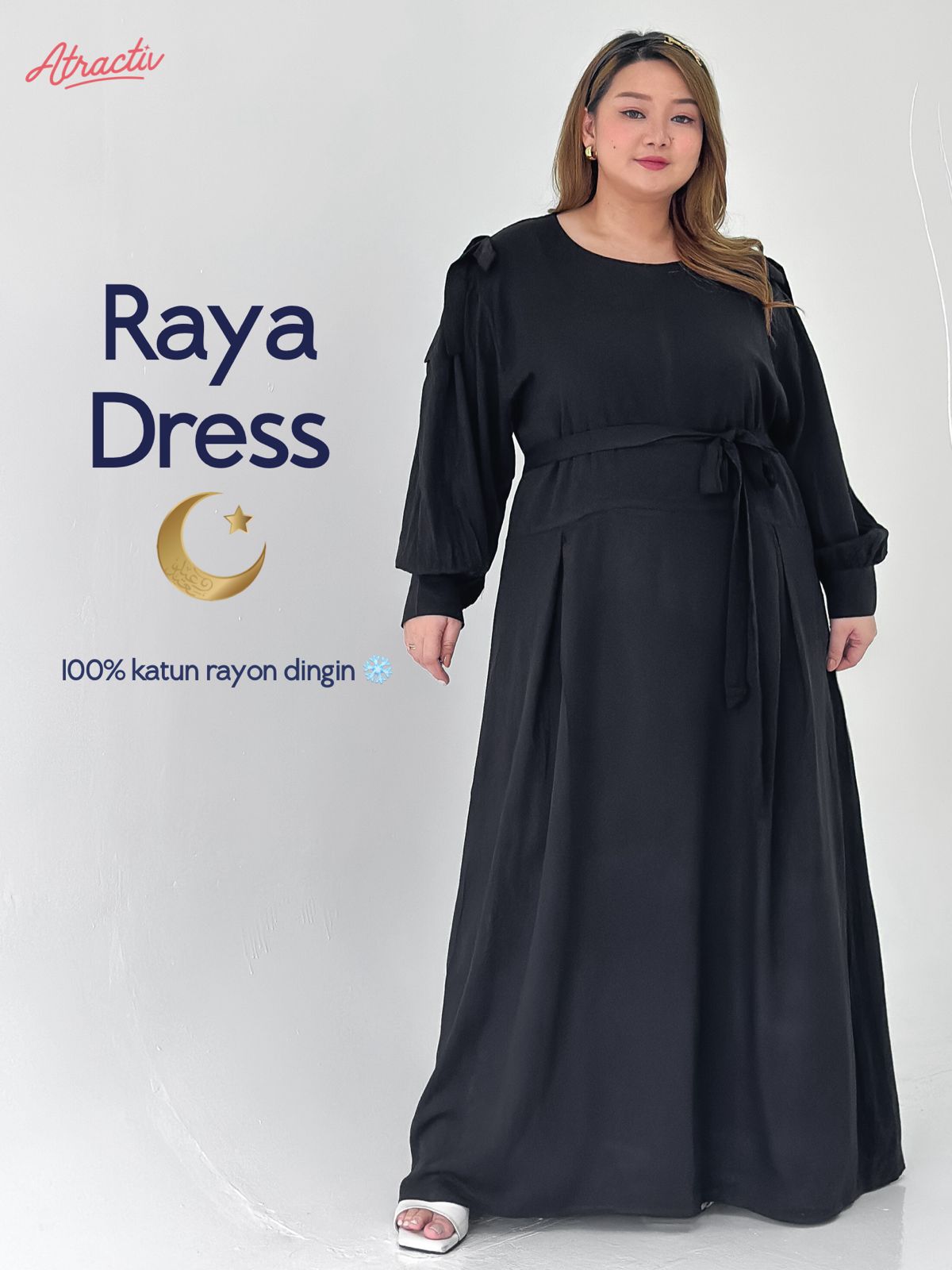 Gamis Raya Royal Black Atractiv