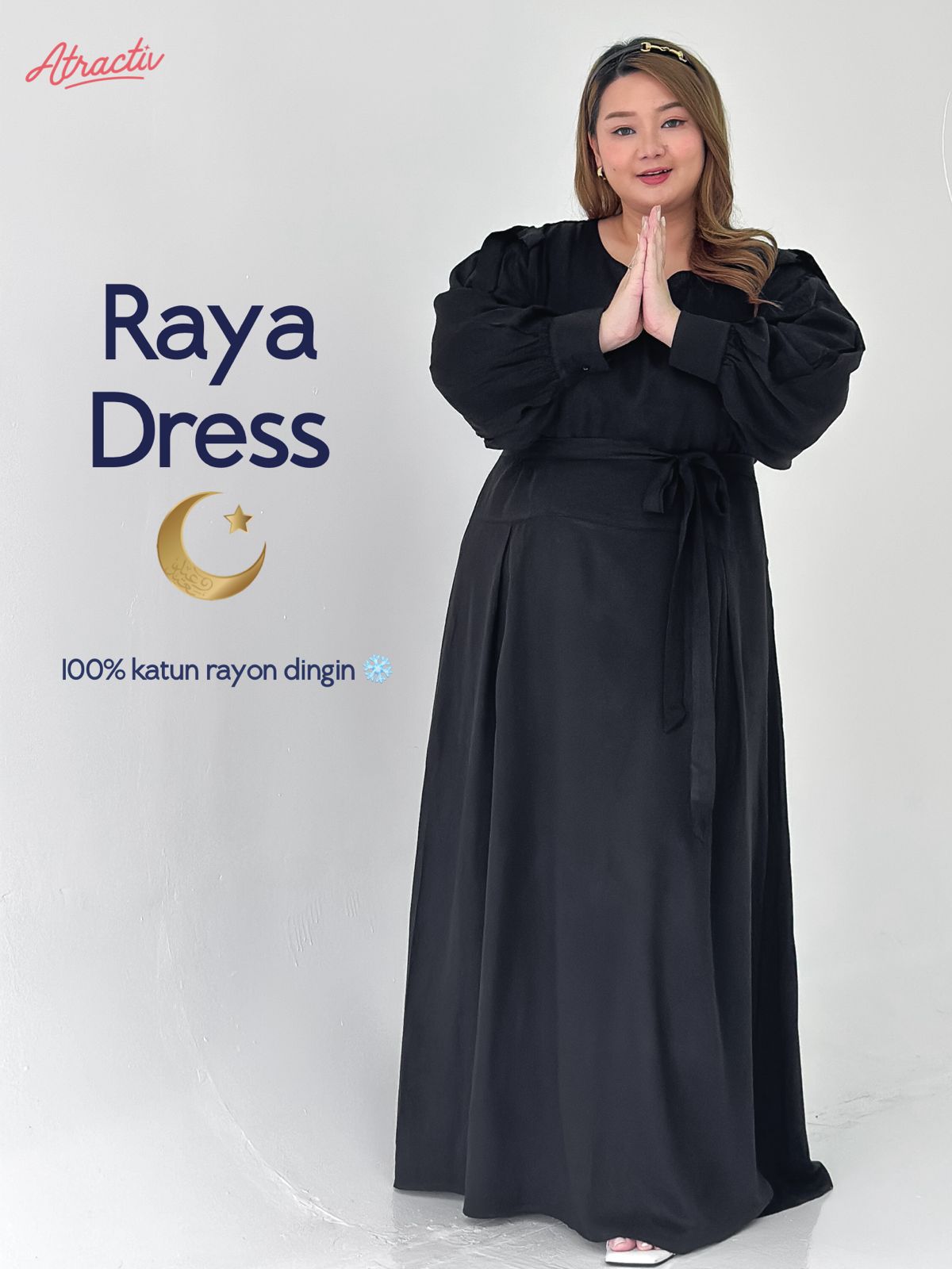 Gamis Raya Royal Black Atractiv