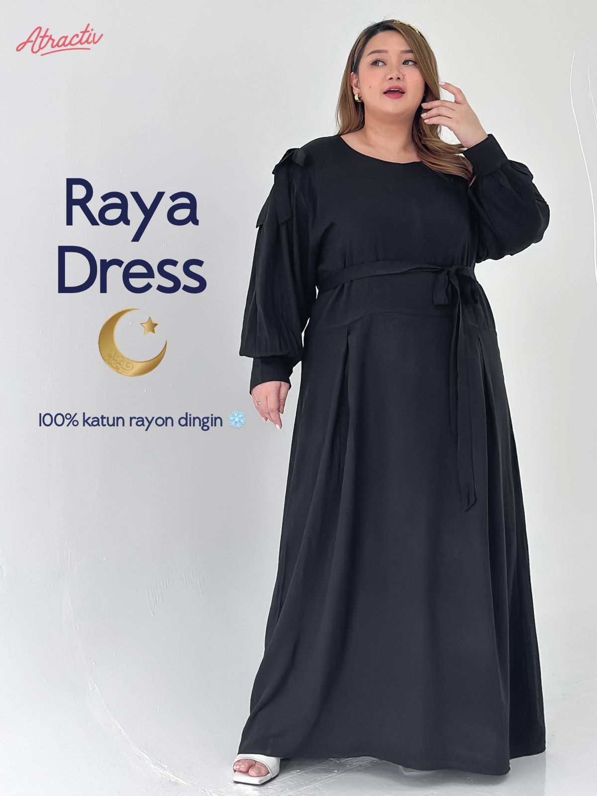 Gamis Raya Royal Black Atractiv